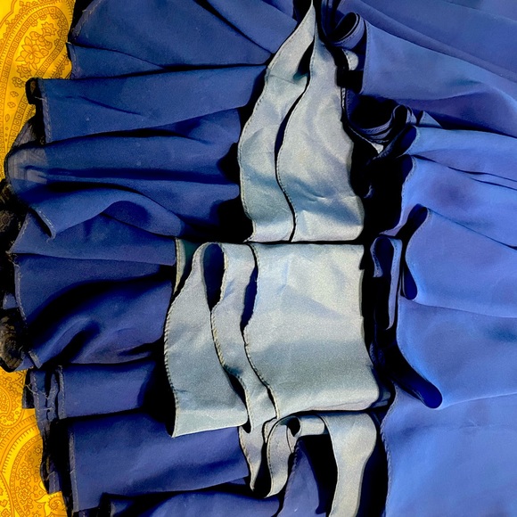 Prom Gown, “Night Moves” brand, size: 12, royal blue with a black beaded bodice. - Picture 6 of 7